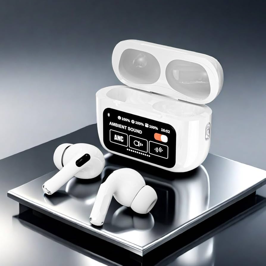 A9 Pro High Quality Sound, ENC Noise Reduction Wireless AirPods With Smart Touch Screen Control